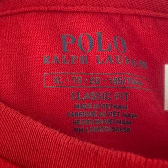 Polo by Ralph Lauren Red Short Sleeve Tee - Picture 3 of 3